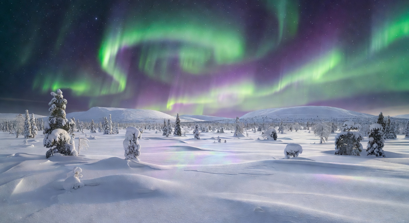 Snowy Lapland Landscape